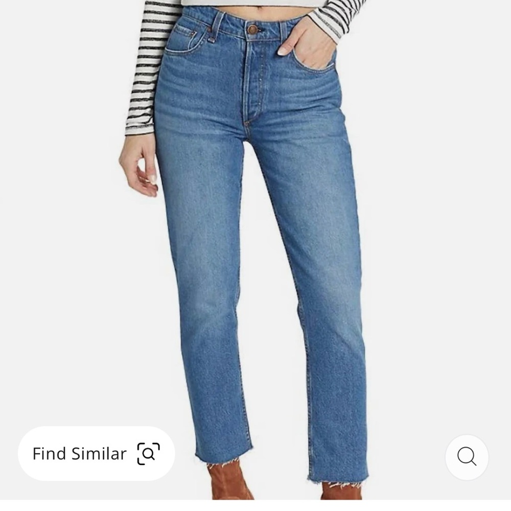 rag & bone Women's Straight Leg Blue Jeans
